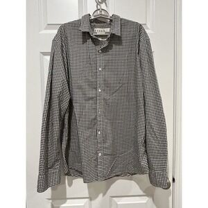 Frank Eileen Paul Shirt Gingham Plaid Men's 2XL Button Black